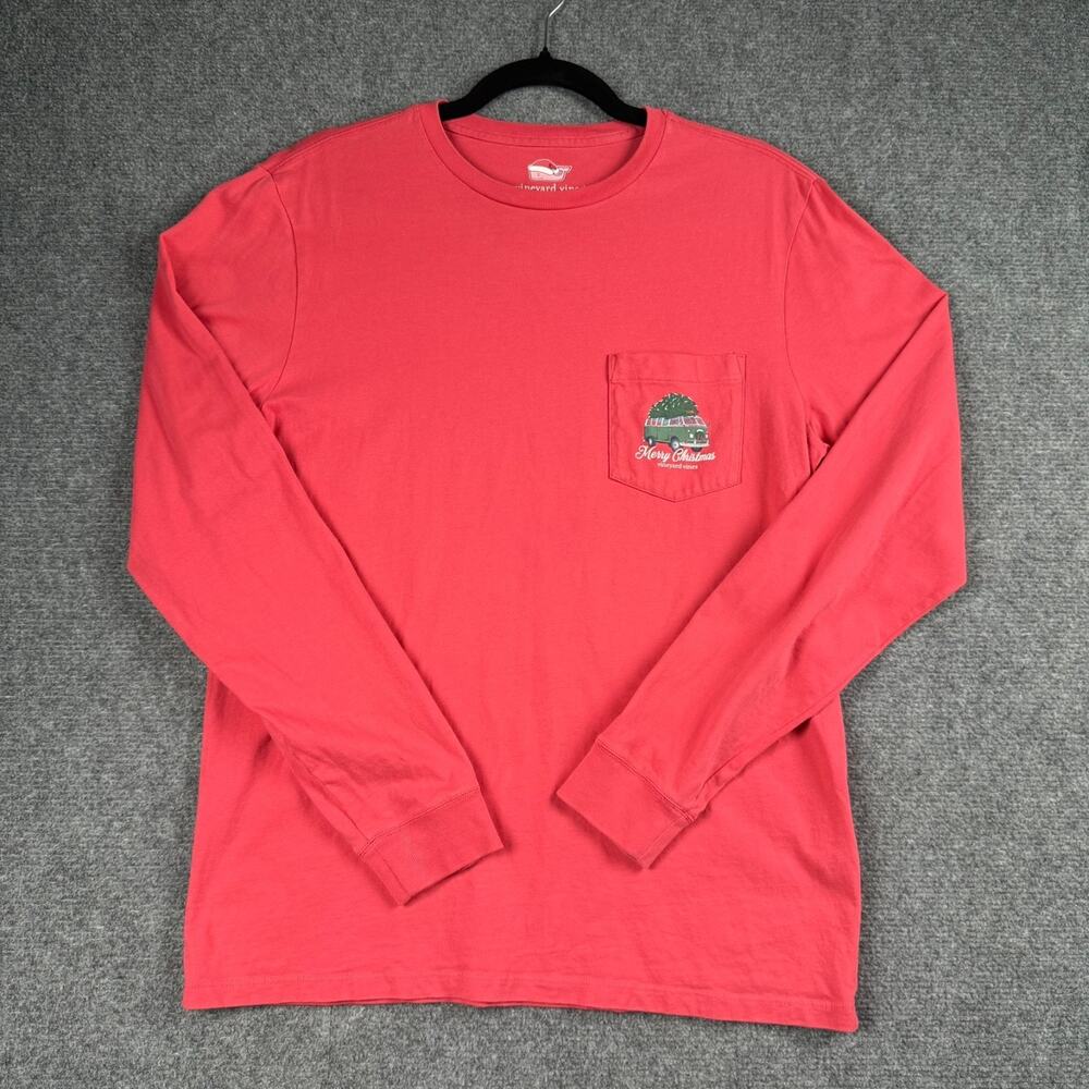 Vineyard Vines Merry Christmas Long Sleeve T-Shirt Men's Small S Holiday